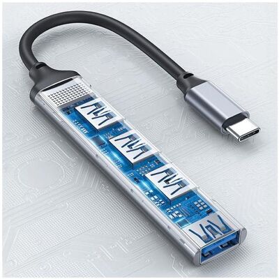 Awei HUB CL-150T 4xUSB-A czarny/black (USB-C, 4 Ports), Dockingstation + USB Hub, Schwarz Awei HUB CL-150T 4xUSB-A czarny/black (USB-C, 4 Ports), Dockingstation + USB Hub, Schwarz