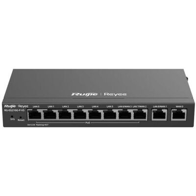 Ruijie 10-Port Gigabit Cloud-Managed Gateway, 8 x PoE/PoE+ ports with 110 W PoE power budget, support up to, Router Ruijie 10-Port Gigabit Cloud-Managed Gateway, 8 x PoE/PoE+ ports with 110 W PoE power budget, support up to, Router