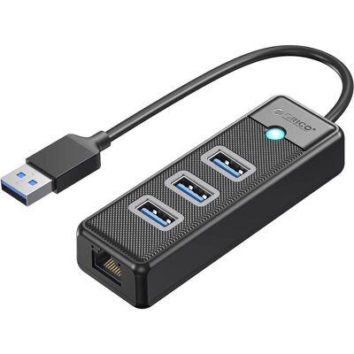 Orico HUB USB Hub USB PW3UR25-U3 4-portowy 3x USB-A 3.0 1x RJ45 2.5G Ethernet 0,15 m - czarny (USB-C, 4 Ports), Dockingstation + USB Hub, Schwarz Orico HUB USB Hub USB PW3UR25-U3 4-portowy 3x USB-A 3.0 1x RJ45 2.5G Ethernet 0,15 m - czarny (USB-C, 4 Ports), Dockingstation + USB Hub, Schwarz