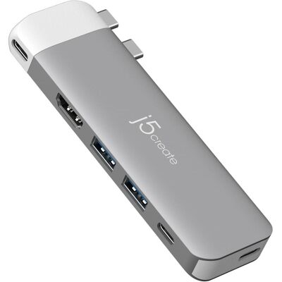 j5Create JCD394-N Erstklassiger USB-C-6K-Hub (USB-C, 6 Ports), Dockingstation + USB Hub, Grau, Weiss j5Create JCD394-N Erstklassiger USB-C-6K-Hub (USB-C, 6 Ports), Dockingstation + USB Hub, Grau, Weiss