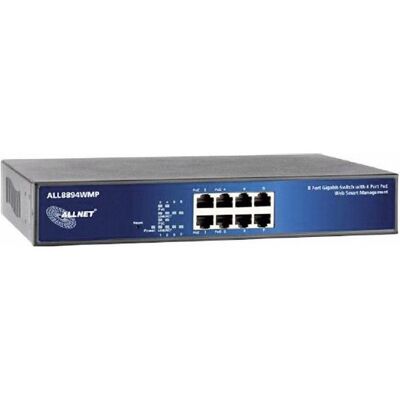Allnet Port Gigabit Switch 4x PoE (8 Ports), Netzwerk Switch, Blau Allnet Port Gigabit Switch 4x PoE (8 Ports), Netzwerk Switch, Blau