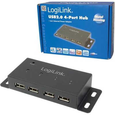 LogiLink UA0141 Black (UA0141) (4 Ports), Dockingstation + USB Hub, Schwarz LogiLink UA0141 Black (UA0141) (4 Ports), Dockingstation + USB Hub, Schwarz