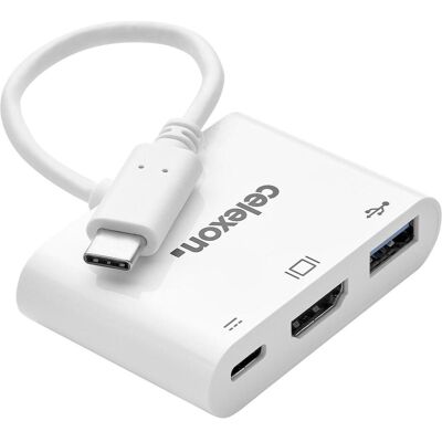Celexon USB-C auf HDMI - USB-A - USB-C M/F Multiport Adapter, weiss (USB-C, 3 Ports), Dockingstation + USB Hub, Weiss Celexon USB-C auf HDMI - USB-A - USB-C M/F Multiport Adapter, weiss (USB-C, 3 Ports), Dockingstation + USB Hub, Weiss