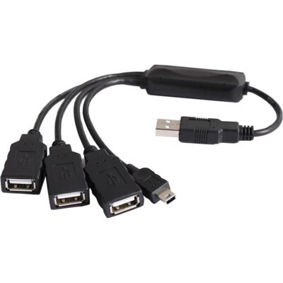 PremiumCord USB 2.0 HUB 4-portový, Äerný kabel (USB-A, 4 Ports), Dockingstation + USB Hub, Schwarz PremiumCord USB 2.0 HUB 4-portový, Äerný kabel (USB-A, 4 Ports), Dockingstation + USB Hub, Schwarz