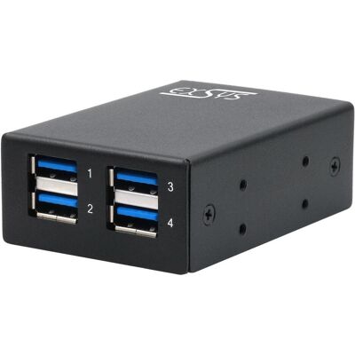 EXSYS USB 3.2 Gen1 HUB 4-Port Metall HUB mit 15KV ESD Schutz (USB-B, 4 Ports), Dockingstation + USB Hub, Schwarz EXSYS USB 3.2 Gen1 HUB 4-Port Metall HUB mit 15KV ESD Schutz (USB-B, 4 Ports), Dockingstation + USB Hub, Schwarz