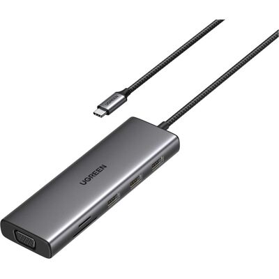 Ugreen Hub (USB-C, 10 Ports), Dockingstation + USB Hub, Schwarz, Grau Ugreen Hub (USB-C, 10 Ports), Dockingstation + USB Hub, Schwarz, Grau