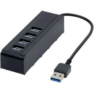 Exertis Connect USB 3.0 Hub, 4 Port (USB-A, 4 Ports), Dockingstation + USB Hub, Schwarz Exertis Connect USB 3.0 Hub, 4 Port (USB-A, 4 Ports), Dockingstation + USB Hub, Schwarz