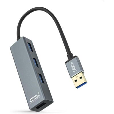 Nanocable 10.16.4402 (USB-A, 4 Ports), Dockingstation + USB Hub, Grau Nanocable 10.16.4402 (USB-A, 4 Ports), Dockingstation + USB Hub, Grau