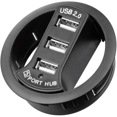 Goobay Einbau-HUB (USB-A, 3 Ports), Dockingstation + USB Hub, Schwarz Goobay Einbau-HUB (USB-A, 3 Ports), Dockingstation + USB Hub, Schwarz