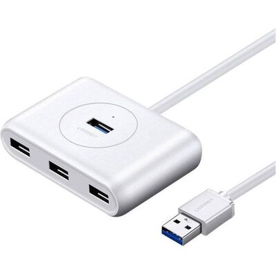 Ugreen 4-Port USB Hub mit 4x USB 3.0 Anschlüssen (USB-A, 4 Ports), Dockingstation + USB Hub, Weiss Ugreen 4-Port USB Hub mit 4x USB 3.0 Anschlüssen (USB-A, 4 Ports), Dockingstation + USB Hub, Weiss