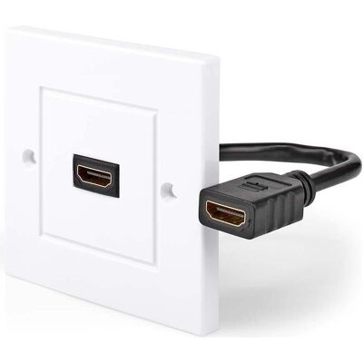 Nedis HDMI-Wanddose - 1x HDMI Female - 4K@60Hz - HDMI Ausgang - Schwarz - 18 Gbps - Vergoldet - Box (0.14 m), Videokabel, Schwarz Nedis HDMI-Wanddose - 1x HDMI Female - 4K@60Hz - HDMI Ausgang - Schwarz - 18 Gbps - Vergoldet - Box (0.14 m), Videokabel, Schwarz