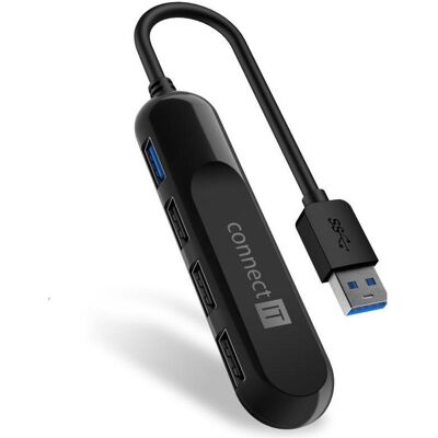Connect IT USB-A Hub USB 3.0 schwarz / extern (USB-A, 3 Ports), Dockingstation + USB Hub, Schwarz Connect IT USB-A Hub USB 3.0 schwarz / extern (USB-A, 3 Ports), Dockingstation + USB Hub, Schwarz