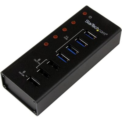 StarTech 7 Port USB 3.0 Hub (USB-A, 7 Ports), Dockingstation + USB Hub, Schwarz StarTech 7 Port USB 3.0 Hub (USB-A, 7 Ports), Dockingstation + USB Hub, Schwarz
