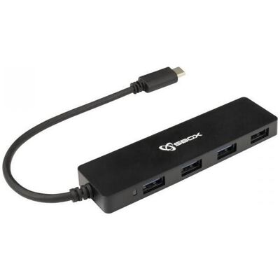 Sbox H-404C TYPE-C USB-3.0 4 (USB-C, 4 Ports), Dockingstation + USB Hub, Schwarz Sbox H-404C TYPE-C USB-3.0 4 (USB-C, 4 Ports), Dockingstation + USB Hub, Schwarz