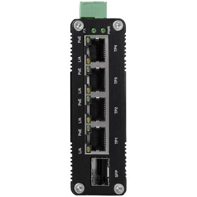 BCS BCS-ISP04G-1SFP Industrieller PoE-Switch 4 Ports 1Gbps DIN-Schiene (4 Ports), Netzwerk Switch, Schwarz BCS BCS-ISP04G-1SFP Industrieller PoE-Switch 4 Ports 1Gbps DIN-Schiene (4 Ports), Netzwerk Switch, Schwarz