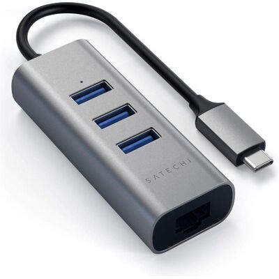 Satechi USB-C Alu Hub (USB-C, 4 Ports), Dockingstation + USB Hub, Silber Satechi USB-C Alu Hub (USB-C, 4 Ports), Dockingstation + USB Hub, Silber