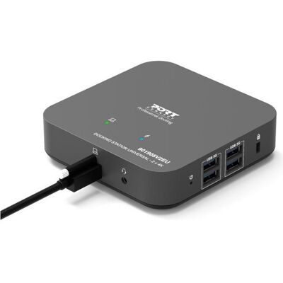 Port Designs Docking Type-C Office 2x 4K - EU (USB-C, 12 Ports), Dockingstation + USB Hub, Schwarz Port Designs Docking Type-C Office 2x 4K - EU (USB-C, 12 Ports), Dockingstation + USB Hub, Schwarz