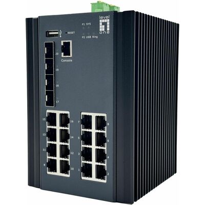 LevelOne Switch 20x GE IGU-2071 16x 1GbE,4x 2.5GbE SFP sw (20 Ports), Netzwerk Switch, Schwarz LevelOne Switch 20x GE IGU-2071 16x 1GbE,4x 2.5GbE SFP sw (20 Ports), Netzwerk Switch, Schwarz