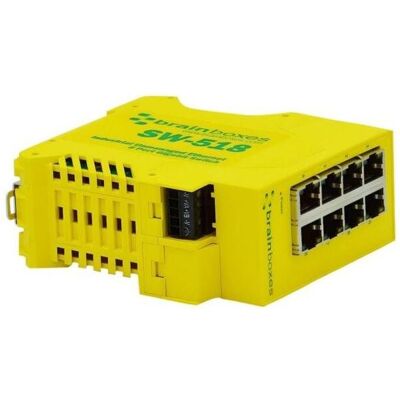 Brainboxes SW-518 (8 Ports), Netzwerk Switch, Gelb Brainboxes SW-518 (8 Ports), Netzwerk Switch, Gelb