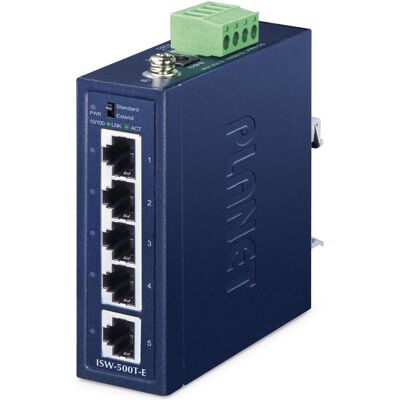 Planet IP40 Compact size Industrial Unmanaged Fast Ethernet (10/100) Blau (5 Ports), Netzwerk Switch, Blau Planet IP40 Compact size Industrial Unmanaged Fast Ethernet (10/100) Blau (5 Ports), Netzwerk Switch, Blau