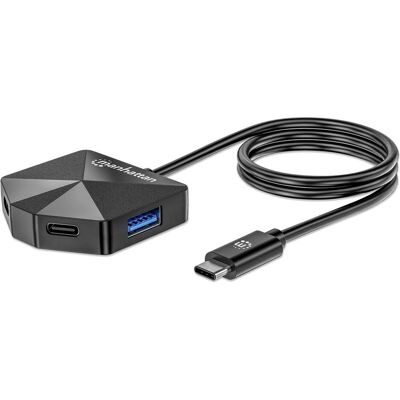 Manhattan 4-Port USB 3.0 Typ-C / Typ-A Kombo-Hub 2x2 (USB-C, 4 Ports), Dockingstation + USB Hub, Schwarz Manhattan 4-Port USB 3.0 Typ-C / Typ-A Kombo-Hub 2x2 (USB-C, 4 Ports), Dockingstation + USB Hub, Schwarz