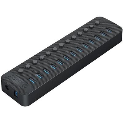 Orico Converter CT2U3-13AB 13x USB-A 3.0 Hub with Switches - Black (USB-A, 13 Ports), Dockingstation + USB Hub, Schwarz Orico Converter CT2U3-13AB 13x USB-A 3.0 Hub with Switches - Black (USB-A, 13 Ports), Dockingstation + USB Hub, Schwarz