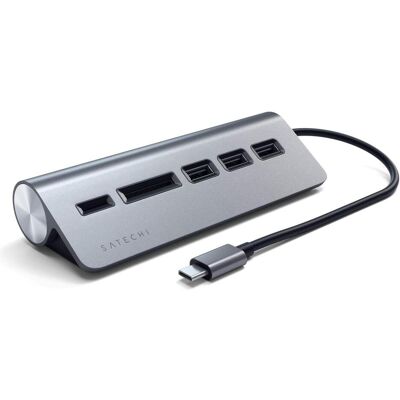 Satechi St-Tchcrs (USB-C, 5 Ports), Dockingstation + USB Hub, Silber Satechi St-Tchcrs (USB-C, 5 Ports), Dockingstation + USB Hub, Silber