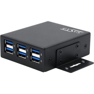 EXSYS Industrial USB 3.2 Gen 1 Hub 6-Port (USB-B, 6 Ports), Dockingstation + USB Hub, Schwarz EXSYS Industrial USB 3.2 Gen 1 Hub 6-Port (USB-B, 6 Ports), Dockingstation + USB Hub, Schwarz