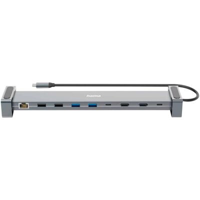 Hama Connect2Office Basic V2 (USB-C, 9 Ports), Dockingstation + USB Hub, Grau Hama Connect2Office Basic V2 (USB-C, 9 Ports), Dockingstation + USB Hub, Grau