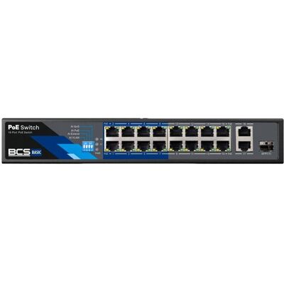 BCS PoE Switch BASIC BCS-B-SP1602G-1SFP (16 Ports), Netzwerk Switch, Schwarz BCS PoE Switch BASIC BCS-B-SP1602G-1SFP (16 Ports), Netzwerk Switch, Schwarz