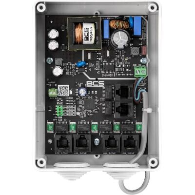BCS BCS-IP5/E-S-II PoE Switch zur Stromversorgung von IP-Kameras für die Innenmontage, Netzwerk Switch BCS BCS-IP5/E-S-II PoE Switch zur Stromversorgung von IP-Kameras für die Innenmontage, Netzwerk Switch