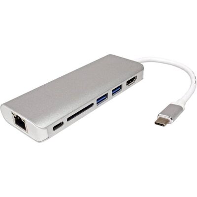 Roline Docking Station USB Typ C - HDMI (USB-C, 5 Ports), Dockingstation + USB Hub, Silber Roline Docking Station USB Typ C - HDMI (USB-C, 5 Ports), Dockingstation + USB Hub, Silber
