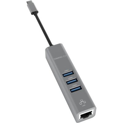 Terratec Connect C2 (USB-C, 4 Ports), Dockingstation + USB Hub, Silber Terratec Connect C2 (USB-C, 4 Ports), Dockingstation + USB Hub, Silber