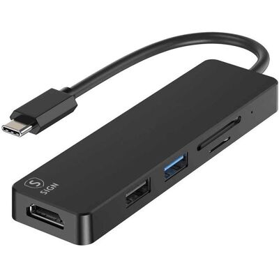 SiGN USB C zu (USB-C, 5 Ports), Dockingstation + USB Hub, Schwarz SiGN USB C zu (USB-C, 5 Ports), Dockingstation + USB Hub, Schwarz