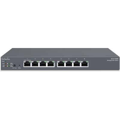 EnGenius ECS1008P 8 port smart Cloud POE (8 Ports), Netzwerk Switch, Schwarz EnGenius ECS1008P 8 port smart Cloud POE (8 Ports), Netzwerk Switch, Schwarz