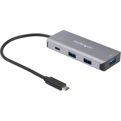 StarTech 4-Port USB-C-Hub (USB-C, 4 Ports), Dockingstation + USB Hub, Schwarz, Grau StarTech 4-Port USB-C-Hub (USB-C, 4 Ports), Dockingstation + USB Hub, Schwarz, Grau