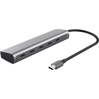 Trust Halyx (USB-C, 5 Ports), Dockingstation + USB Hub, Silber Trust Halyx (USB-C, 5 Ports), Dockingstation + USB Hub, Silber