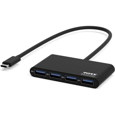 Port Designs Type C USB 3.0 Hub 4 Ports (USB-C, 4 Ports), Dockingstation + USB Hub, Schwarz Port Designs Type C USB 3.0 Hub 4 Ports (USB-C, 4 Ports), Dockingstation + USB Hub, Schwarz