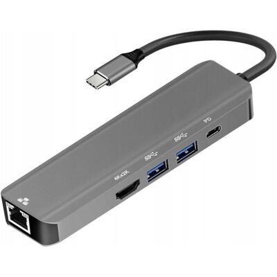 ART Sonstiges Computer-Zubehör Adapter HUB 5in1 USB C OEM-C15-1 silber (USB-C, 5 Ports), Dockingstation + USB Hub, Silber ART Sonstiges Computer-Zubehör Adapter HUB 5in1 USB C OEM-C15-1 silber (USB-C, 5 Ports), Dockingstation + USB Hub, Silber