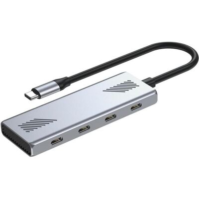 Gembird 4-PORTOWY HUB USB-C 3.2 (GEN 2) TYPU C SZARY (USB-C, 4 Ports), Dockingstation + USB Hub, Silber, Schwarz Gembird 4-PORTOWY HUB USB-C 3.2 (GEN 2) TYPU C SZARY (USB-C, 4 Ports), Dockingstation + USB Hub, Silber, Schwarz