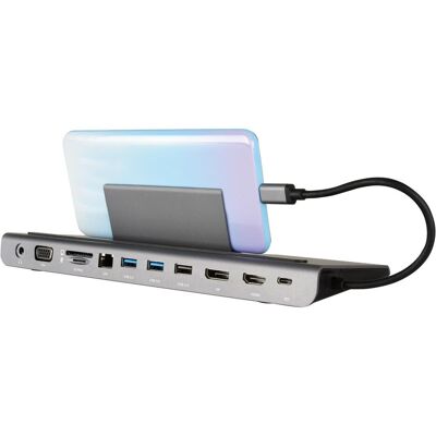 Kramer KDock-4 - Dockingstation - USB-C - VGA, HDMI, DP (USB-C, 8 Ports), Dockingstation + USB Hub, Silber Kramer KDock-4 - Dockingstation - USB-C - VGA, HDMI, DP (USB-C, 8 Ports), Dockingstation + USB Hub, Silber