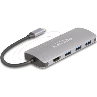 Delock 7 Port (USB-C, 7 Ports), Dockingstation + USB Hub, Grau Delock 7 Port (USB-C, 7 Ports), Dockingstation + USB Hub, Grau