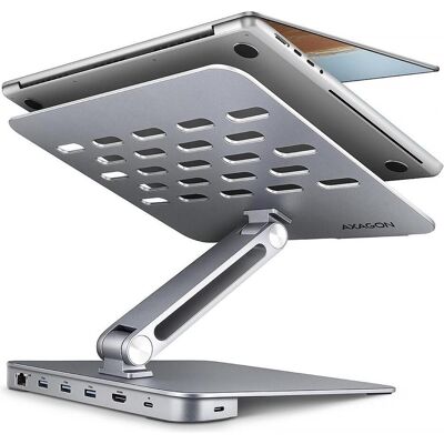 Axagon Hmc-Stnd (7 Ports), Dockingstation + USB Hub, Silber Axagon Hmc-Stnd (7 Ports), Dockingstation + USB Hub, Silber