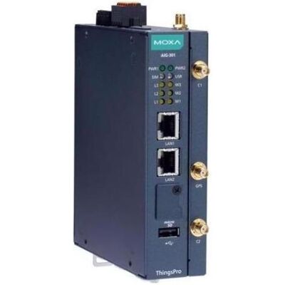 Moxa AIG-301-AZU-LX - Erweiterte IIoT-Gateways mit 2 Ports für Modbus zu Azure mit Arm Cortex-A7 Dual-Cor, Router, Schwarz Moxa AIG-301-AZU-LX - Erweiterte IIoT-Gateways mit 2 Ports für Modbus zu Azure mit Arm Cortex-A7 Dual-Cor, Router, Schwarz