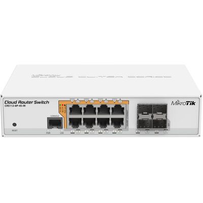 MikroTik Crs112-8p-4s-In (12 Ports), Netzwerk Switch, Weiss MikroTik Crs112-8p-4s-In (12 Ports), Netzwerk Switch, Weiss