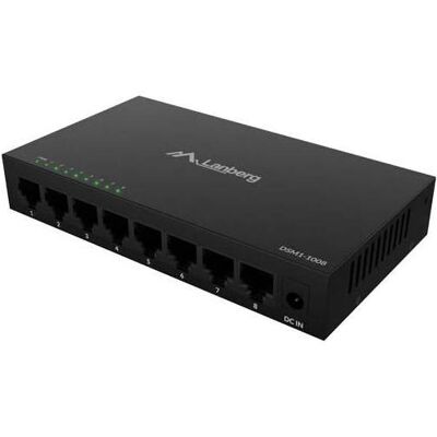 Lanberg switch 8x 1Gb/s niezarządzalny 12V obudowa metalowa (8 Ports), Netzwerk Switch, Schwarz Lanberg switch 8x 1Gb/s niezarządzalny 12V obudowa metalowa (8 Ports), Netzwerk Switch, Schwarz
