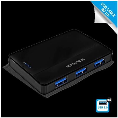 Advance Hub USB 3.0 Xpand Starter - 4 Ports Type A (USB-A, 4 Ports), Dockingstation + USB Hub, Schwarz Advance Hub USB 3.0 Xpand Starter - 4 Ports Type A (USB-A, 4 Ports), Dockingstation + USB Hub, Schwarz