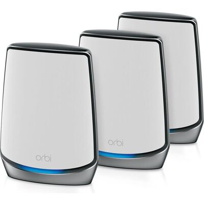 Netgear Orbi WiFi 6 Mesh System AX6000 (RBK853), Router, Weiss Netgear Orbi WiFi 6 Mesh System AX6000 (RBK853), Router, Weiss