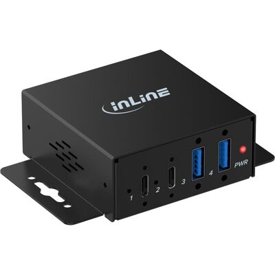 InLine USB 3.2 Industrie-Hub (USB-C, 4 Ports), Dockingstation + USB Hub, Schwarz InLine USB 3.2 Industrie-Hub (USB-C, 4 Ports), Dockingstation + USB Hub, Schwarz