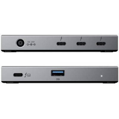 Alogic Thunderbolt 4 BLAZE Compact Hub Triple Thunderbolt Outputs (Thunderbolt, 4 Ports), Dockingstation + USB Hub, Schwarz, Grau Alogic Thunderbolt 4 BLAZE Compact Hub Triple Thunderbolt Outputs (Thunderbolt, 4 Ports), Dockingstation + USB Hub, Schwarz, Grau